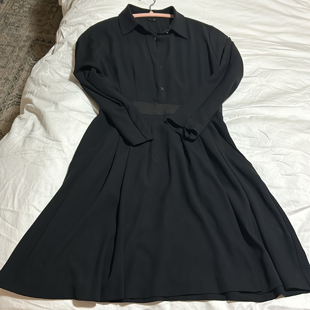 Theory floaty mini dress, black sz 2